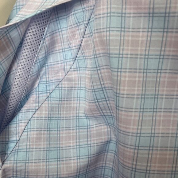 Columbia Plaid LS Shirt Womens 1X Blue Pink New Omni Wick Shade Fishing - Picture 6 of 13